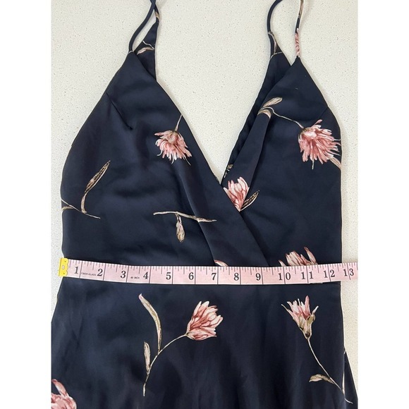 LUSH Floral Surplice Maxi Dress Side Slit Open Back Deep V Neck  S - Picture 5 of 9